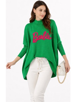 Missruba Kadın Yeşil Yırtmaçlı Barbie Panço - BP0001