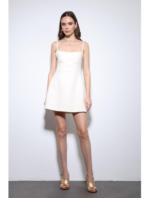 Antioch Ekru Askılı Elbise