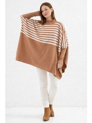 Missruba Kadın Bisküvi Lila Panço Kazak CP0001