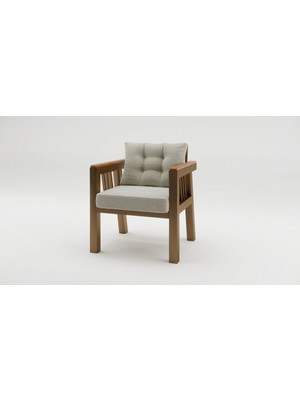 Elmas 1'li (Krem) Metal Gövde Balkon-Bahçe-Kafe,çay Seti,koltuk Takımı,oturma Grubu,ofis Koltuğu