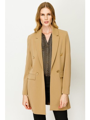 Ekol Minimalist Midi Ceket - Günlük, Şık, Iki Düğme