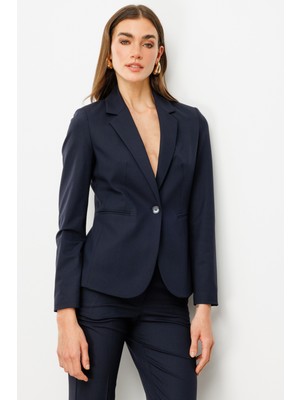 Ekol Tek Düğmeli Klasik  Kadın Ceket 25YEKL04022