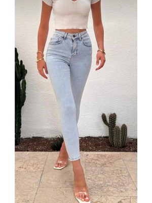 Bees Jeans Kadın Açık Kar Mavi Kot Pantolon Skinny Jeans