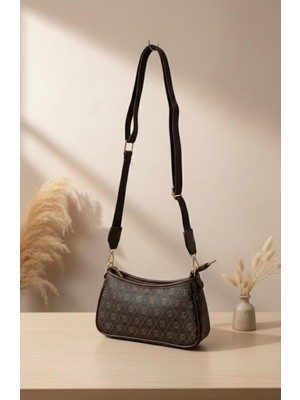 Addy Kahverengi Logolu Monogram Kadın Omuz ve El Çantası