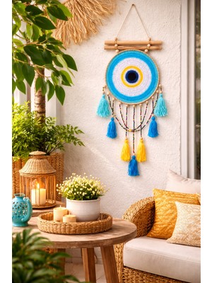 Makromenis Nazarlık Düşkapanı Nazar Boncuğu Kapı Süsü Duvar Süsü Dreamcatcher