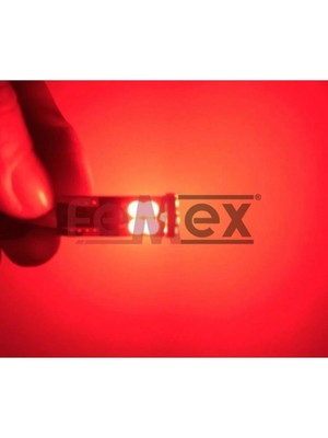 Femex Platinum Kırmızı T10 12 Smd 3030 Chip LED Ampul Aktif Canbus