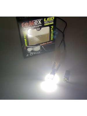 Femex Platinum Beyaz Ampul T10 12 Smd 3030 Chip LED Aktif Canbus