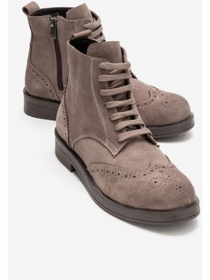 Luvi Nelvy Vizon Süet Hakiki Deri Kadın Bot