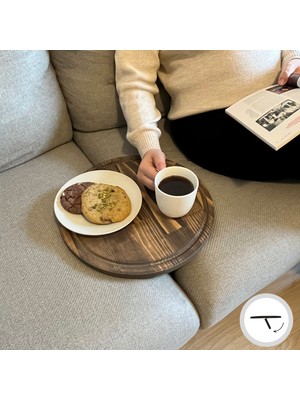 WoodHaus Modern Tasarımlı Katlanabilir Masif Ahşap Koltuk Sehpası 35.5X35.5CM Dayanıklı Kullanım