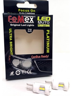 Femex Ampul Platinum T10 6smd 3030 Chipset Mercekli Seramik LED