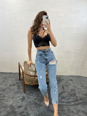 Dua Giyim 5778 Denim Carrot Fıt-Mavi