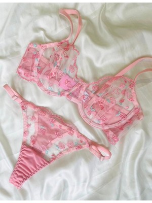 Hama Love Kadın Pembe Işleme Detaylı Iç Çamaşır Takımı