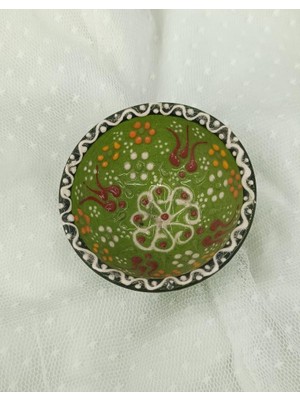 Çini Yeşil 8 cm Çerezlik Kase Sosluk Sunumluk Kahvaltılık 1 Adet