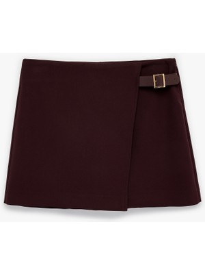 Koton Viskon Karışımlı Kemer Detaylı Mini Şort Etek