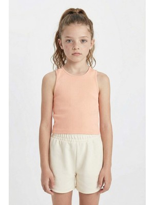 DeFacto Bisiklet Yaka Basic Düz Atlet Kız Çocuk D0877A824HS