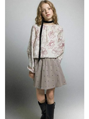 DeFacto Çiçek Desenli Oxford Uzun Kollu Bluz Kız Çocuk G4599A825AU