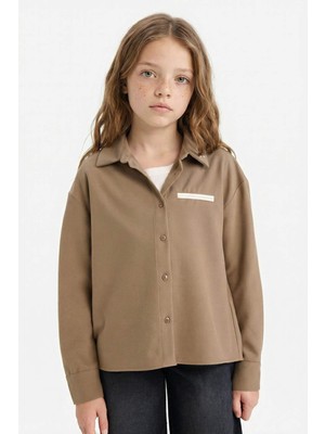 DeFacto Kız Çocuk Baskılı Uzun Kollu Gömlek G5226A825AU