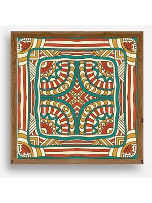 Yazline Global Motif Ahşap Çerçeveli Tablo 50 x 50