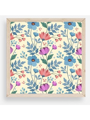 Yazline Global Çiçek Ahşap Çerçeveli Tablo 50 x 50