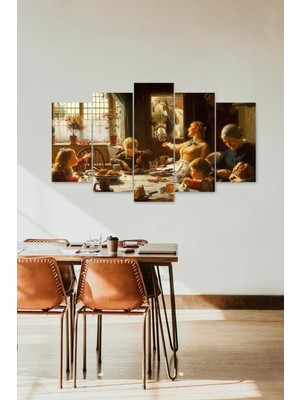 Yazline Global Aile Kahvaltı Çocuklar 5 Parçalı Mdf Tablo 60 x 100