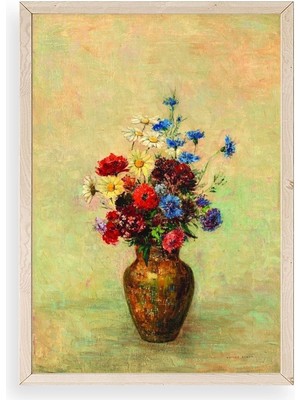 Yazline Global Vazoda Çiçek Ahşap Çerçeveli Tablo 50 x 70