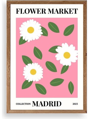 Yazline Global Çiçek Ahşap Çerçeveli Tablo 23 x 30