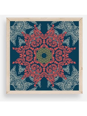 Yazline Global Motif Ahşap Çerçeveli Tablo 50 x 50