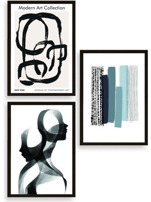 Yazline Global Modern Üçlü Ahşap Çerçeveli Tablo 50 x 70