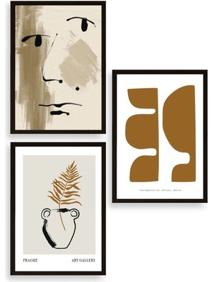 Yazline Global Modern Üçlü Ahşap Çerçeveli Tablo 40 x 60