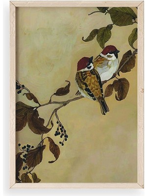 Yazline Global Kuş Ahşap Çerçeveli Tablo 17 x 23