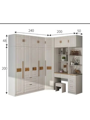 Palmira Mobilya Kuy Gardırop Çok Renkli MDF Malzeme ile Ayna ve Kapaksız Geniş Depolama Alanı