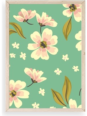 Yazline Global Çiçekler Ahşap Çerçeveli Tablo 50 x 70