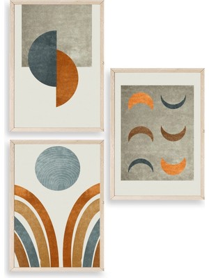 Yazline Global Manzara Üçlü Ahşap Çerçeveli Tablo 50 x 70