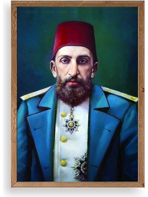 Yazline Global Abdülhamit Ahşap Çerçeveli Tablo 30 x 42