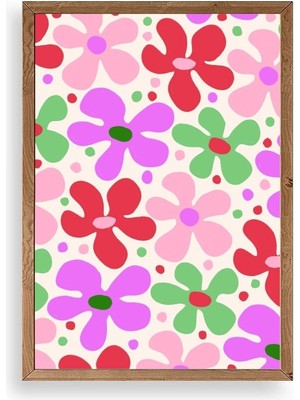 Yazline Global Çiçekler Ahşap Çerçeveli Tablo 30 x 42