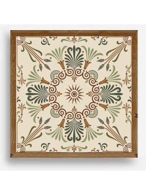 Yazline Global Motif Ahşap Çerçeveli Tablo 42 x 42