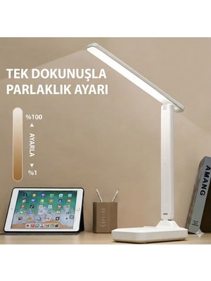 Yazline Global  Katlanabilir Dokunmatik Kontrollü Göz Dostu Akıllı LED Masa Lambası - Enerji Tasarruflu