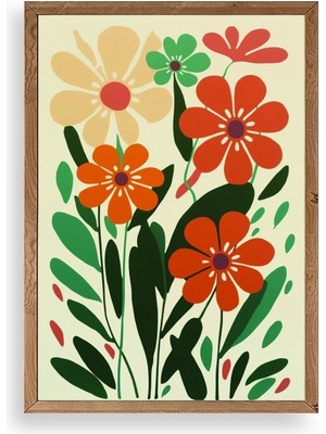 Yazline Global Çiçek Ahşap Çerçeveli Tablo 23 x 30