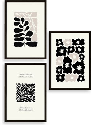 Yazline Global Modern Üçlü Ahşap Çerçeveli Tablo 50 x 70