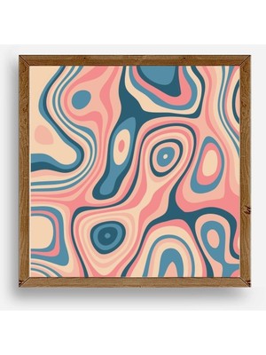 Yazline Global Soyut Ahşap Çerçeveli Tablo 50 x 50