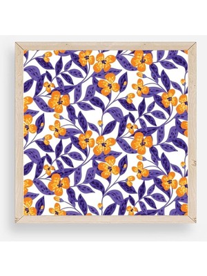 Yazline Global Çiçek Ahşap Çerçeveli Tablo 50 x 50