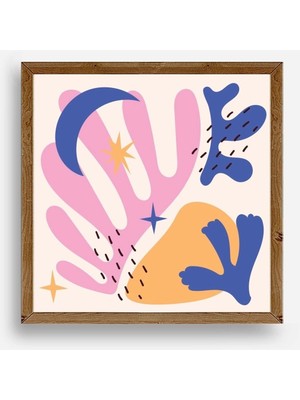 Yazline Global Soyut Ahşap Çerçeveli Tablo 50 x 50