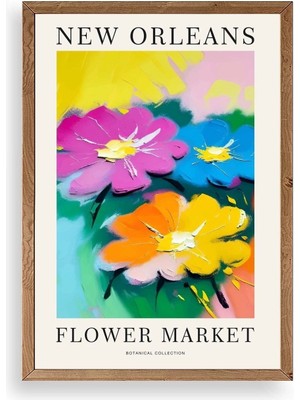 Yazline Global Çiçek Ahşap Çerçeveli Tablo 50 x 70