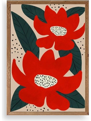 Yazline Global Çiçek Ahşap Çerçeveli Tablo 50 x 70