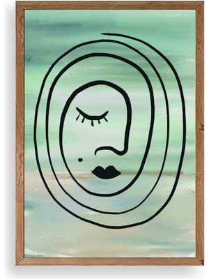 Yazline Global Soyut Ahşap Çerçeveli Tablo 50 x 70