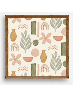 Yazline Global Yaprak Ahşap Çerçeveli Tablo 50 x 50