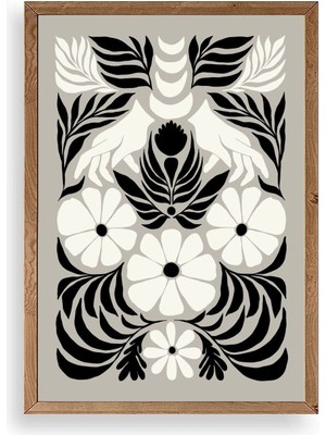 Yazline Global Çiçek Ahşap Çerçeveli Tablo 50 x 70