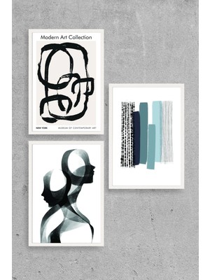 Yazline Global Modern Üçlü Ahşap Çerçeveli Tablo 50 x 70