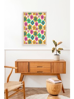 Yazline Global Çiçekler Ahşap Çerçeveli Tablo 17 x 23