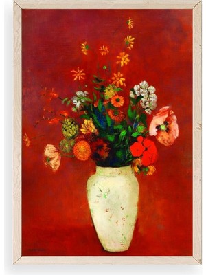 Yazline Global Vazoda Çiçek Ahşap Çerçeveli Tablo 30 x 42